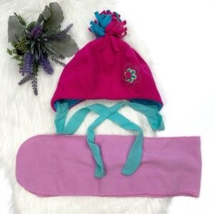 George Girls Toddler Fleece Winter Hat and Scarf Bundle Pink